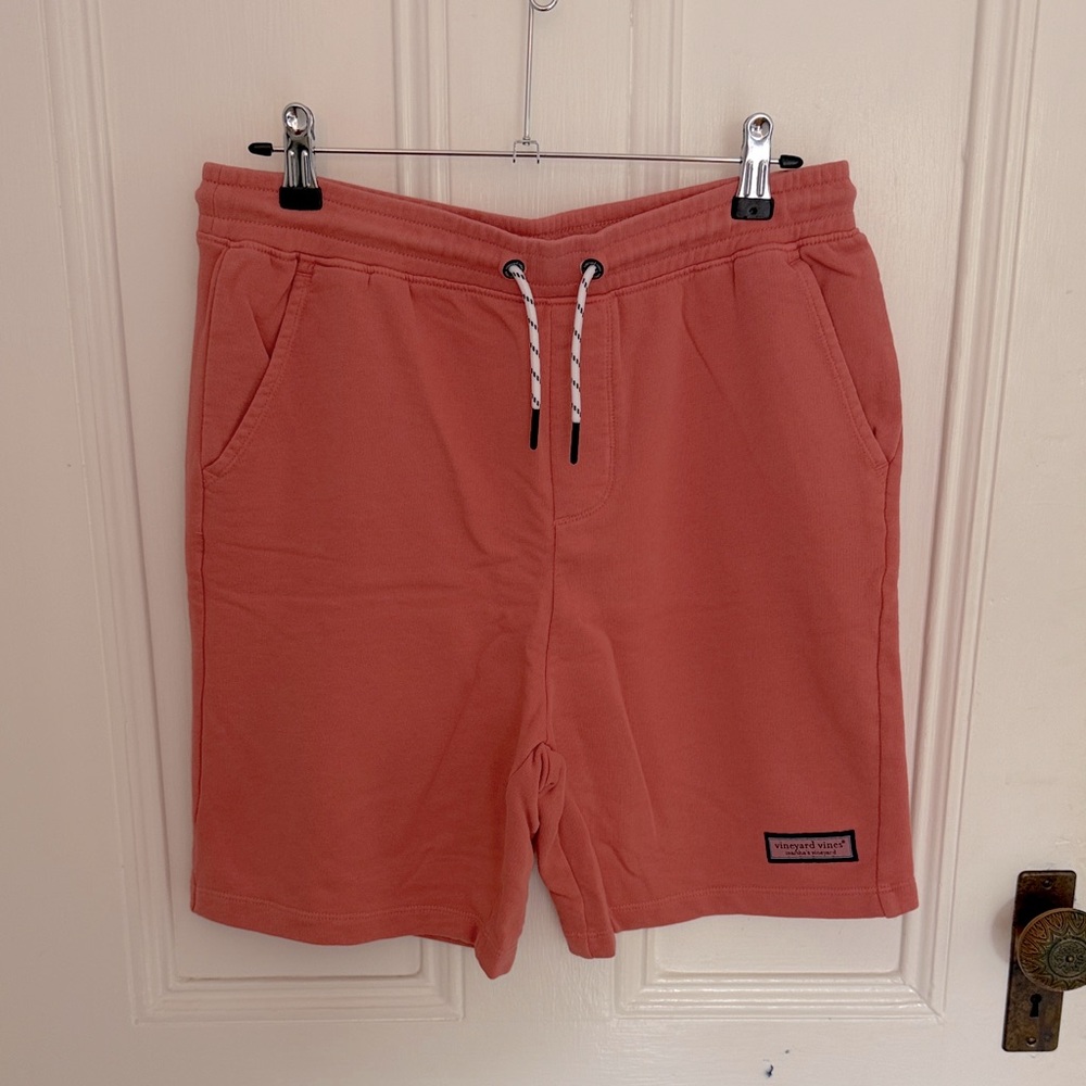 Vineyard Vines boys XL salmon/coral terry cloth pull-on shorts